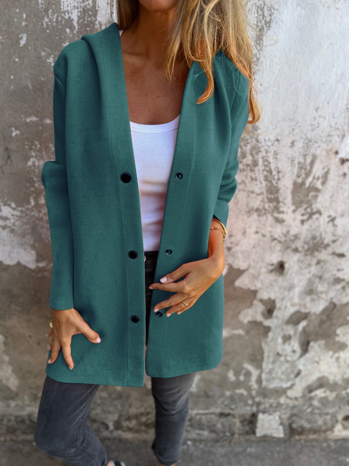 Lafleur Boutique™| Casual Hoodie Jacket with Buttons