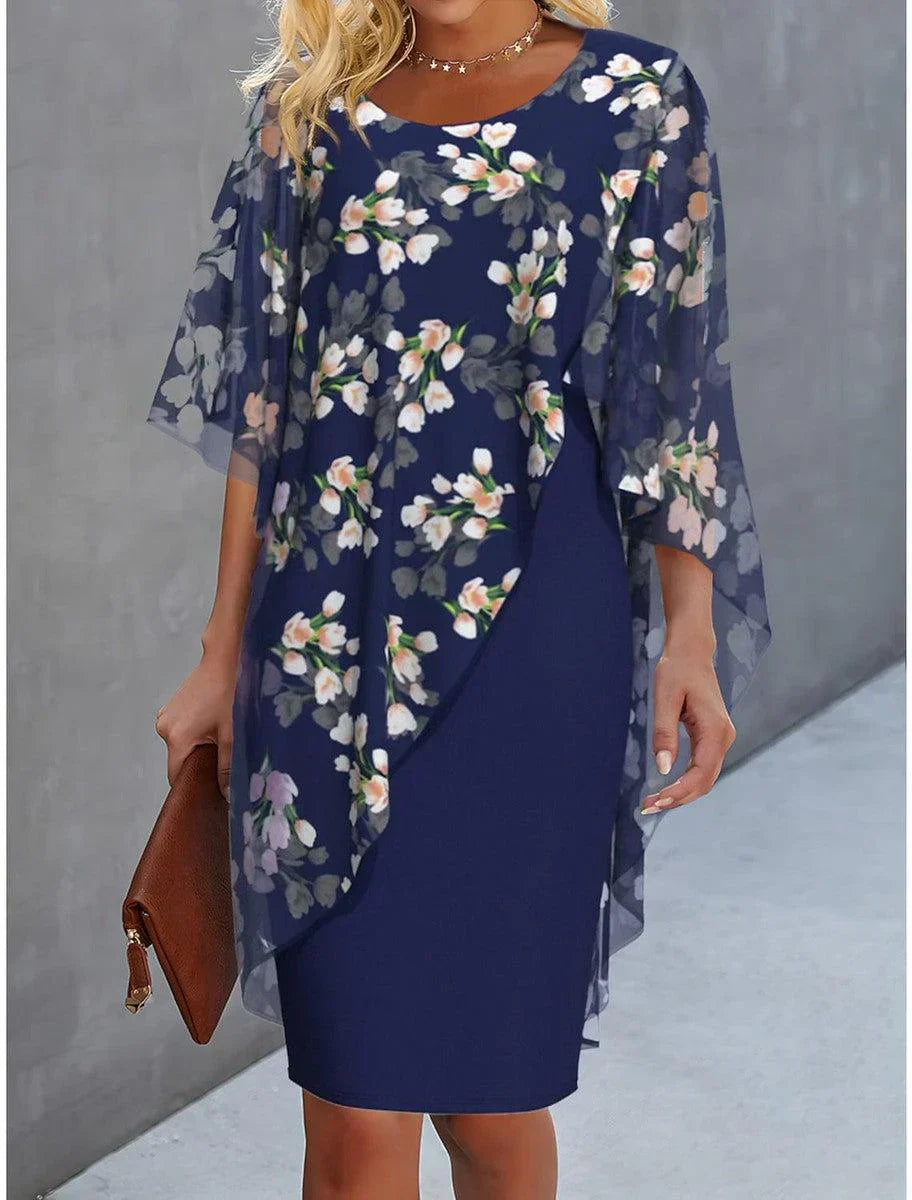 Maeva Floral Cape Dress