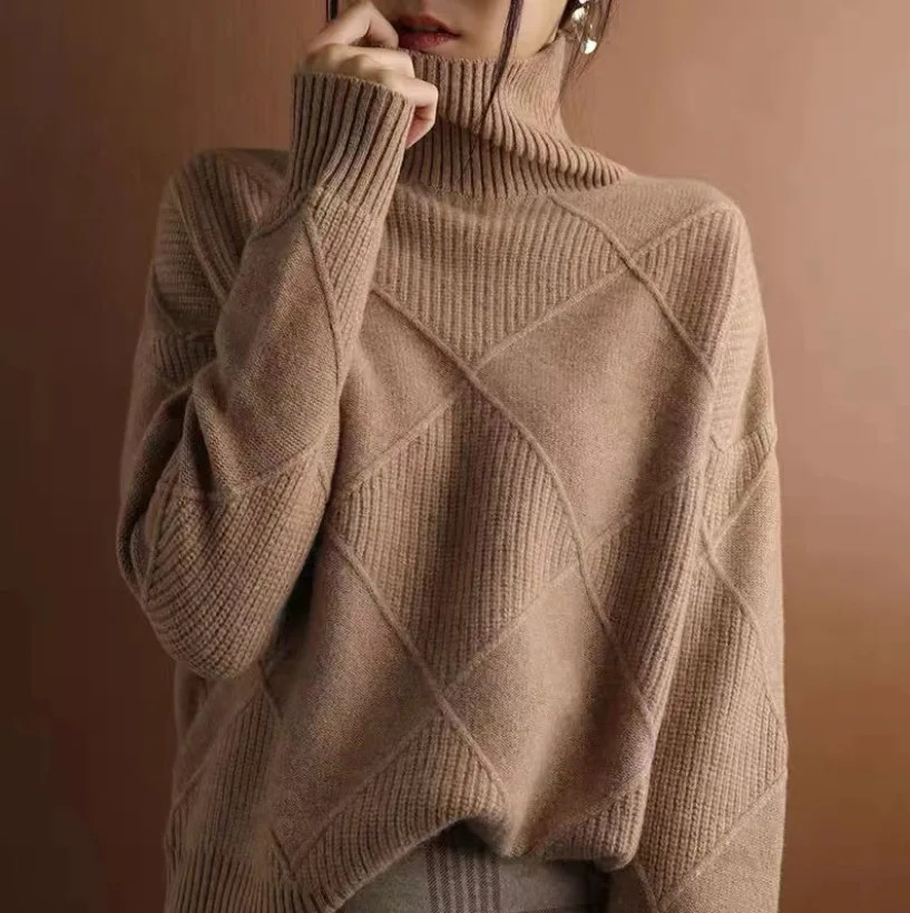 Lafleur Boutique™| Warm Knit Sweater with High Collar