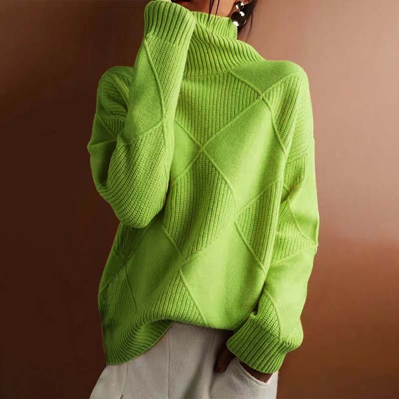 Lafleur Boutique™| Warm Knit Sweater with High Collar