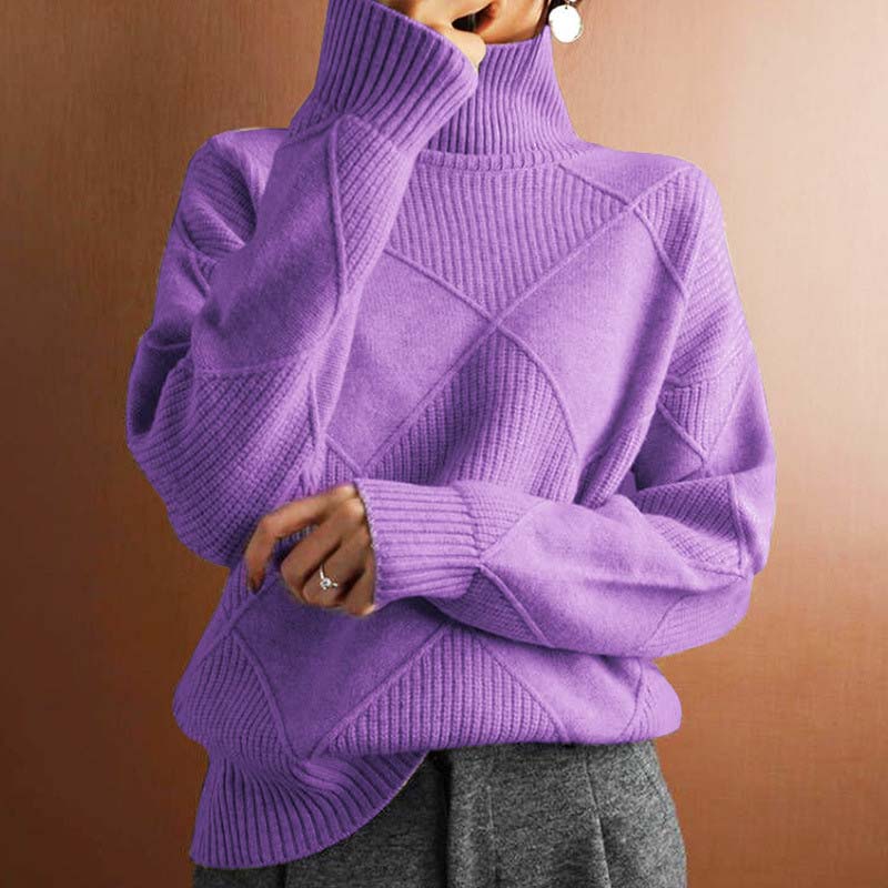 Lafleur Boutique™| Warm Knit Sweater with High Collar