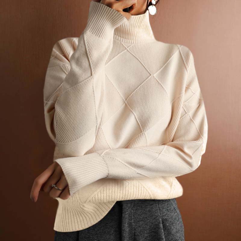 Lafleur Boutique™| Warm Knit Sweater with High Collar