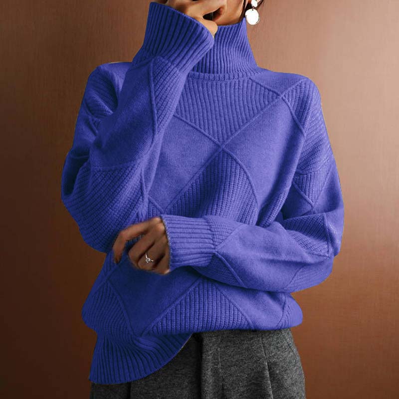 Lafleur Boutique™| Warm Knit Sweater with High Collar