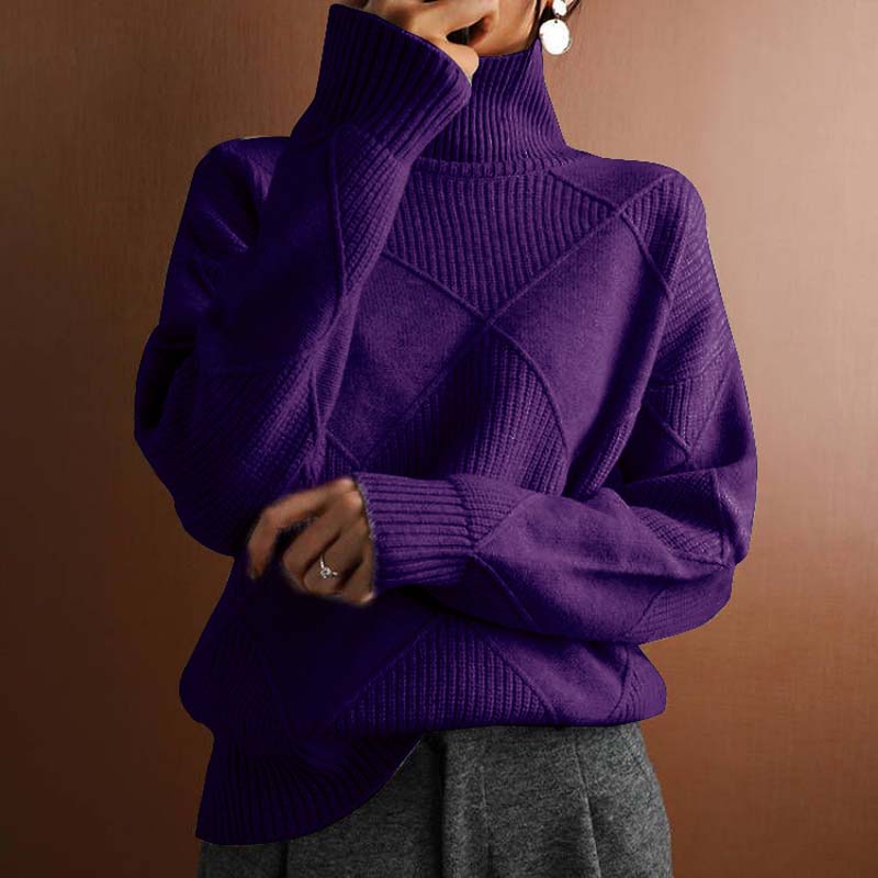 Lafleur Boutique™| Warm Knit Sweater with High Collar