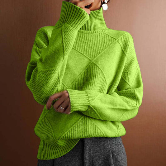 Lafleur Boutique™| Warm Knit Sweater with High Collar