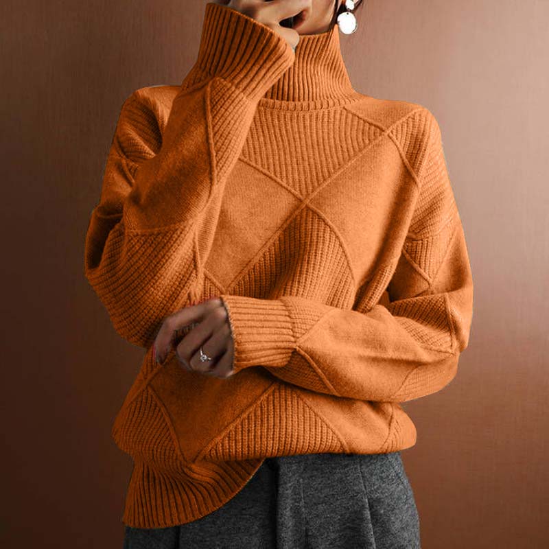 Lafleur Boutique™| Warm Knit Sweater with High Collar