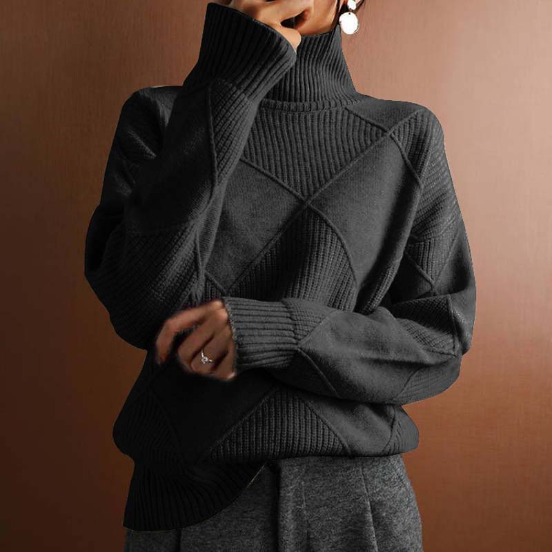 Lafleur Boutique™| Warm Knit Sweater with High Collar