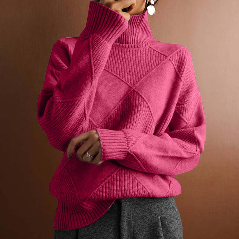Lafleur Boutique™| Warm Knit Sweater with High Collar
